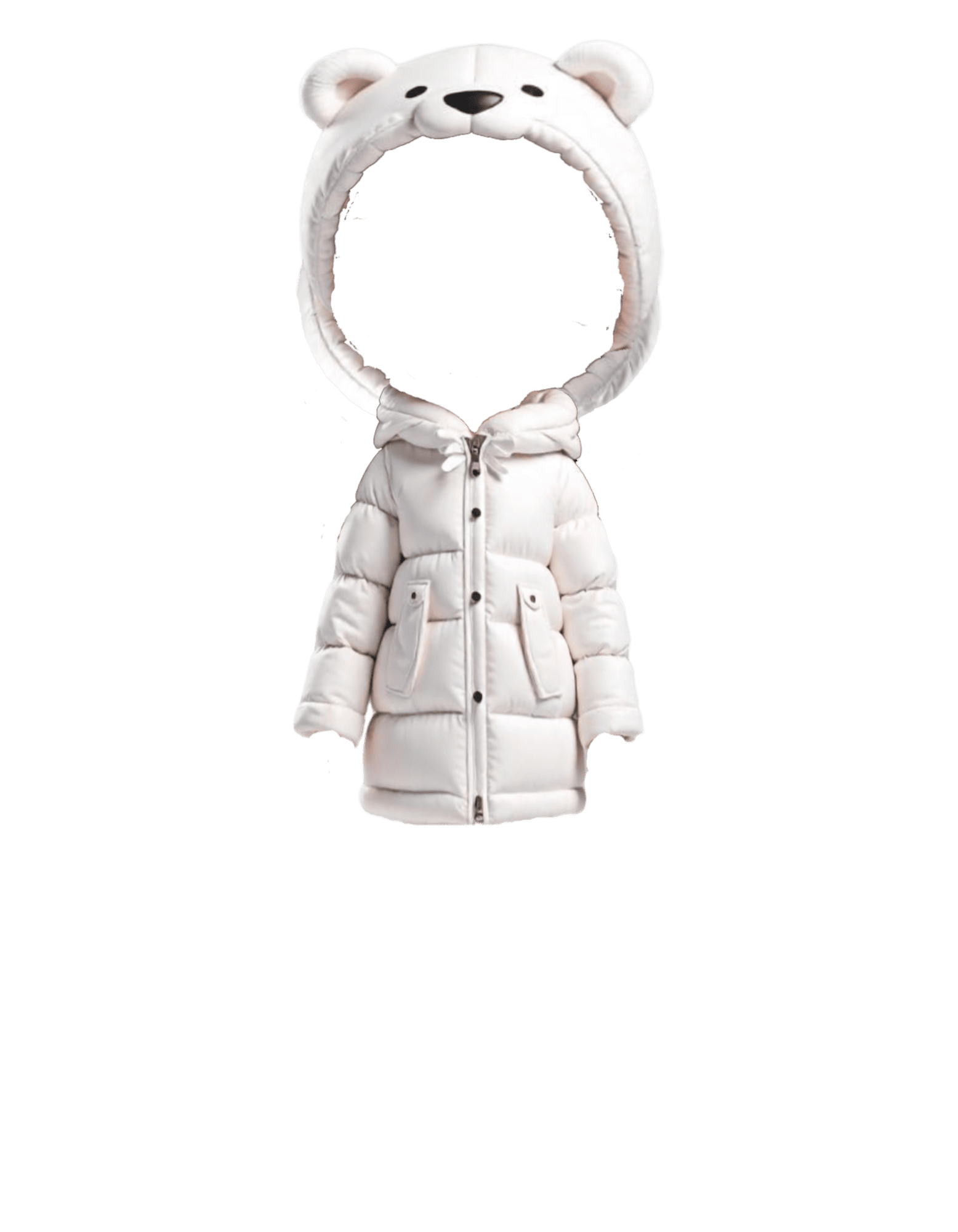 Cozy winter coat with bear design